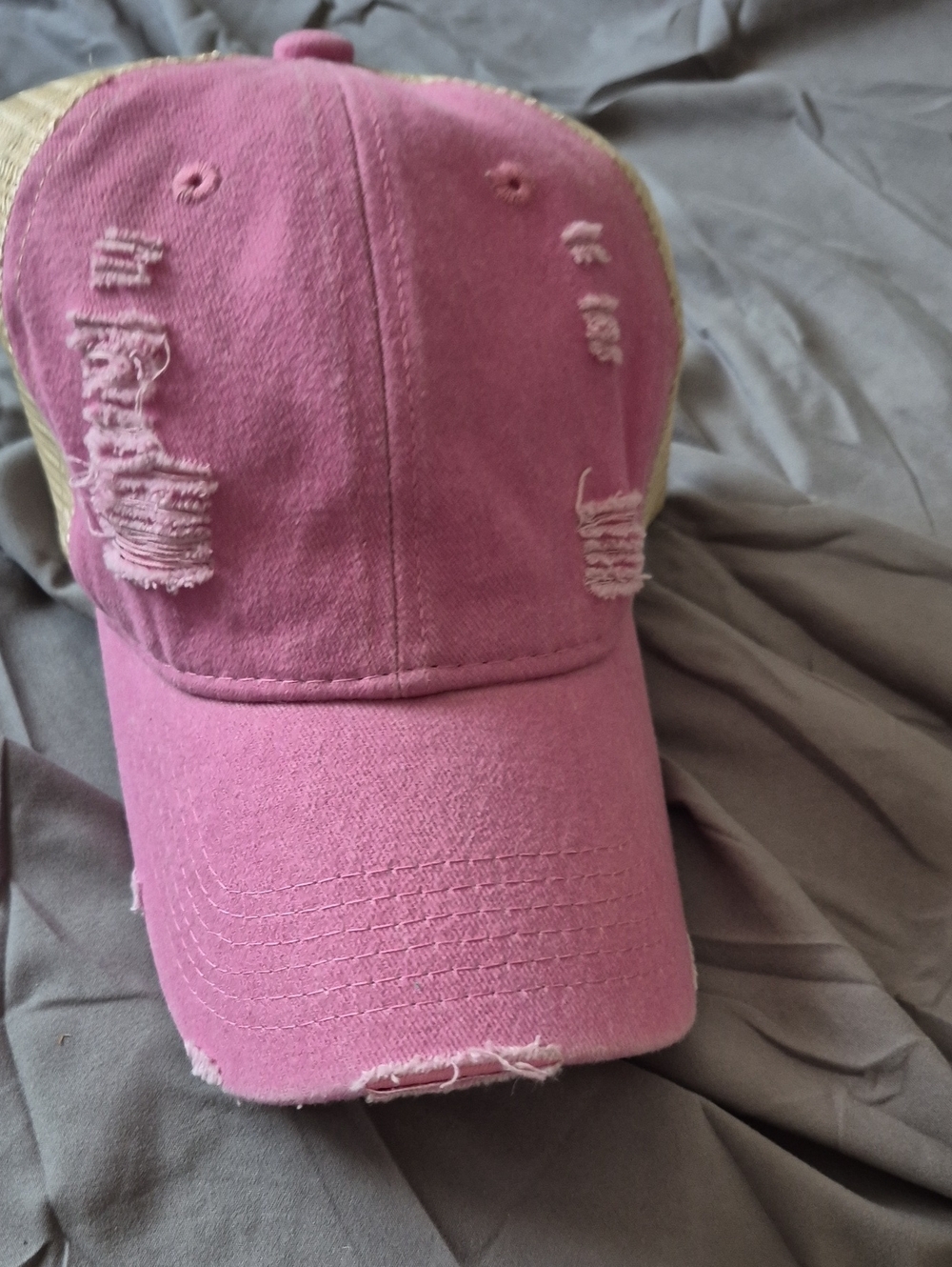 Pink Distressed Baseball Cap